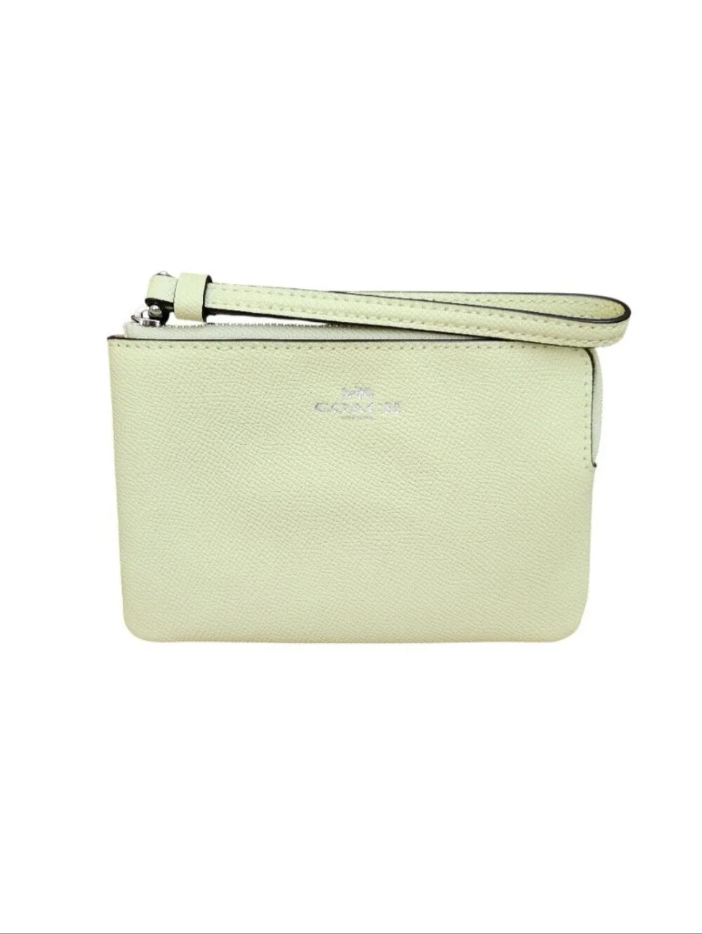 Coach Small Light Green Corner Zip Wristlet
